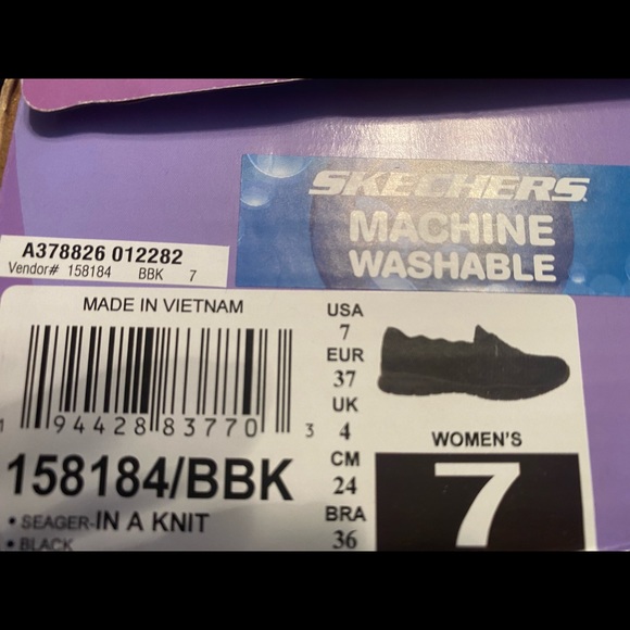 Skechers Seager 7M New In Box Sneakers black knit - Picture 4 of 5